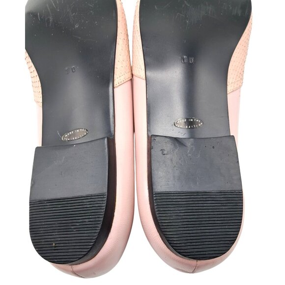 Vintage Blush Pink Shoes Womens Sz 40 8.5 Leather & Snakeskin Lace-Up Loafers by - Picture 9 of 14